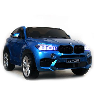 Masinuta electrica BMW X6 M XXL Blue cu doua locuri si roti de cauciuc