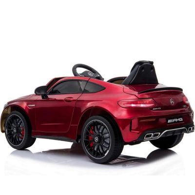 Masinuta electrica cu roti din cauciuc si deschidere usi Mercedes Benz C63s Red