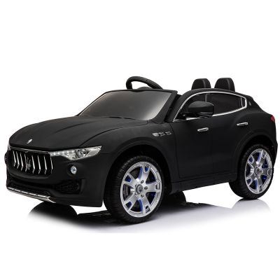 Masinuta electrica cu scaun de piele si roti de cauciuc Maserati Levante Black