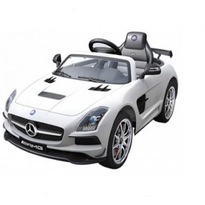 Masinuta electrica cu telecomanda si roti eva Mercedes SLS AMG alb