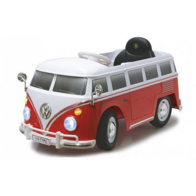 Masinuta electrica pentru copii Volkswagen Bus T1 Jamara 460234 rosu cu alb si control parental 27mhz 12V