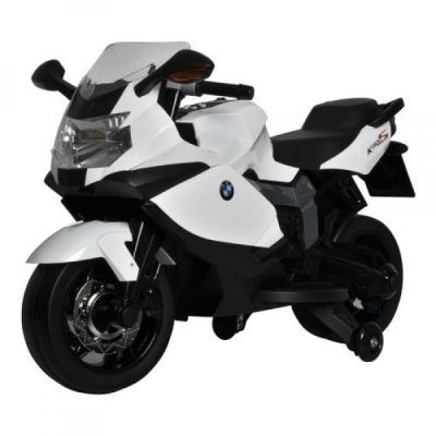 Motocicleta electrica BMW K130S cu sunete si lumini pentru copii alba