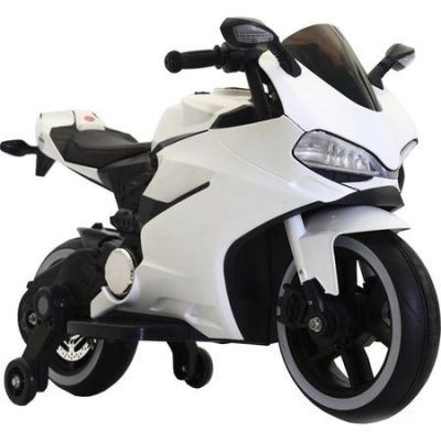 Motocicleta electrica cu scaun de piele si lumini LED Napoleon White