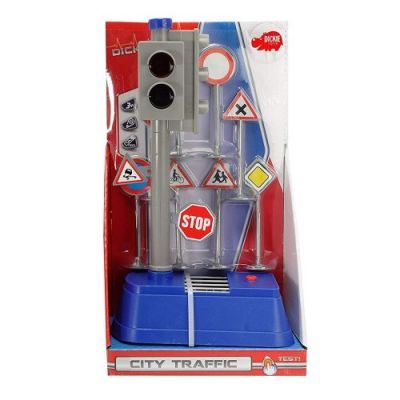 Semafor City Traffic cu semne rutiere Dickie Toys