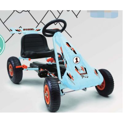 Kart cu pedale si roti gonflabile Nobel Race Blue