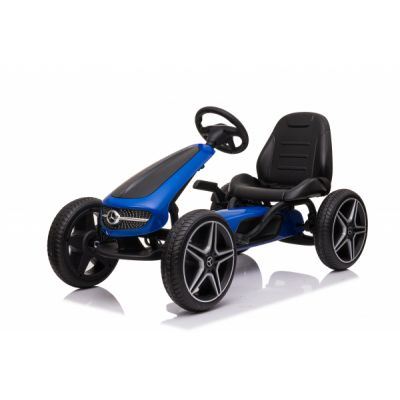 Kinderauto GO Kart cu pedale de la Mercedes, roti cauciuc solid, scaun reglabil, centura de siguranta  Albastru