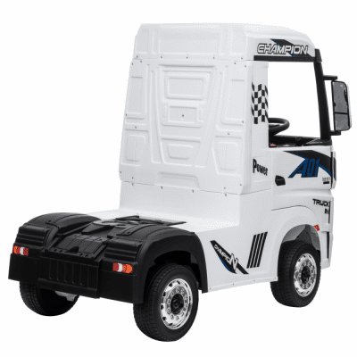 Camion electric 4X4 cu scaun din piele si roti EVA Mercedes Actros White