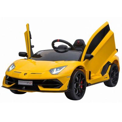 Masinuta electrica Chipolino Lamborghini Aventador SVJ yellow cu roti Eva