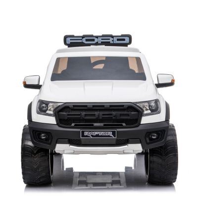 Masinuta electrica cu roti din cauciuc Ford Raptor alb