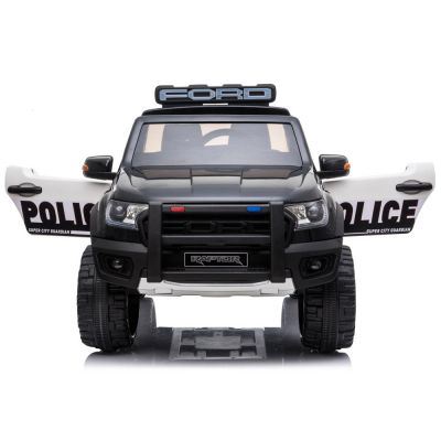 Masinuta electrica cu roti din cauciuc Ford Raptor Police negru