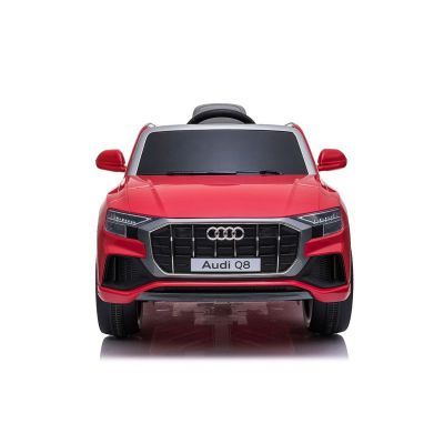 Masinuta electrica cu scaun de piele si roti din cauciuc EVA Audi Q8 Red
