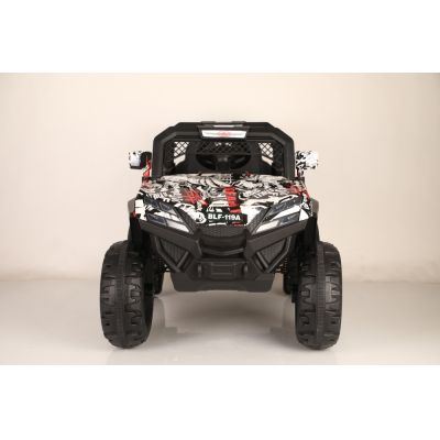 Masinuta electrica cu suspensii Nichiduta Jeep Jumbo White Grafitti Masinuta electrica cu suspensii Nichiduta Jeep Jumbo White Grafitti