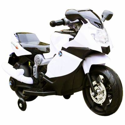 Motocicleta electrica copii C-Toys cu roti detasabile si lumini alb