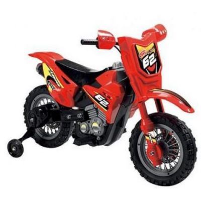 Motocicleta electrica pentru copii Enduro Motocross 6V rosie cu telecomanda control parinte
