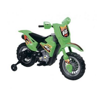 Motocicleta electrica pentru copii Enduro Motocross 6V verde cu telecomanda control parinte