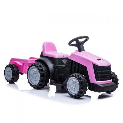 Tractor electric Nichiduta XXL 6V cu remorca Pink