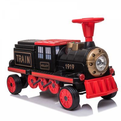 Trenulet electric pentru 2 copii SX1919 90W 12V cu ROTI MOI  Rosu