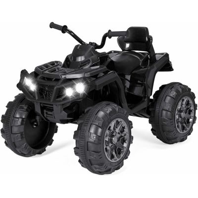 Atv electric 12V cu roti EVA si scaun din piele Nichiduta Super Quad Black