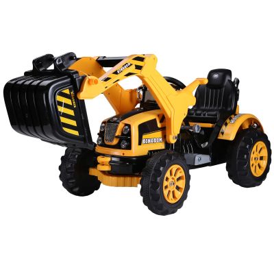 homcom Excavator Electric Tractor pentru Copii Excavator Masinuta Jucarie viteza : 2.5KM/h 150 x 62 x74cm