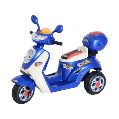 HomCom Mini Moto Motoreta Electrica 6V pentru Copii Viteza 3KM/h cu Lumini Muzica, Albastru
