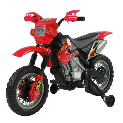 Moto Cross Electric pentru Copii cu Role din PP și fier, 102×53×66cm Roșu HOMCOM | Aosom RO