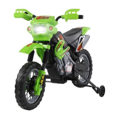 Moto Cross Electric pentru Copii cu Role HomCom, Verde | AOSOM RO