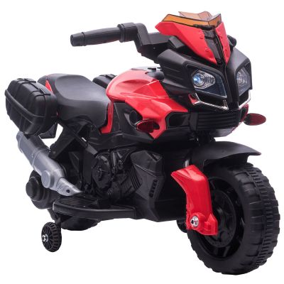 Motocicleta electrica , faruri, claxon, 3 km/h, pentru copii 18-48 luni, Rosu HOMCOM | Aosom Romania