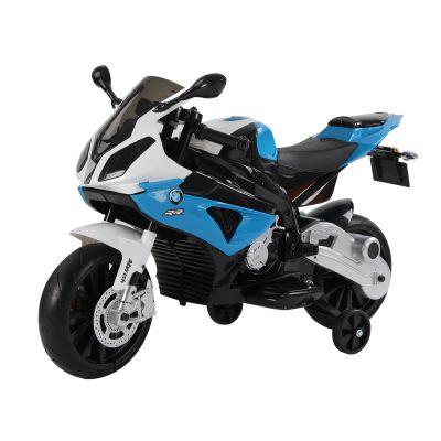 Homcom Motoreta Electrica pentru Copii BMW RR 12V, Negru si Albastru