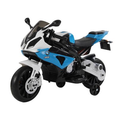 HOMCOM Motoreta Electrica pentru Copii BMW RR 12V, Negru si Albastru