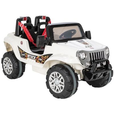 Jeep Electric Pilsan cu Doua Locuri si Telecomanda Attack 12V Alb