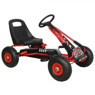 Kart M-Toys cu pedale si volan rosu