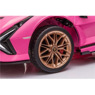 Masinuta electrica 12V cu roti EVA si scaun din piele Lamborghini Sian Roz