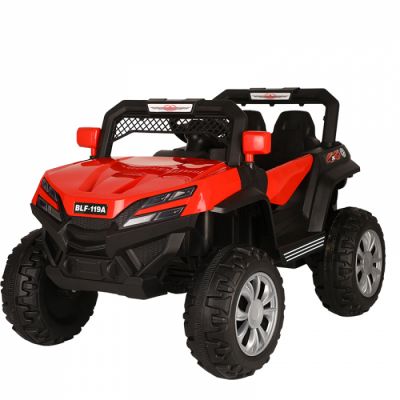 Masinuta electrica 4x4 Kinderauto BJF119A 120W 12V cu Scaun TAPITAT Rosu