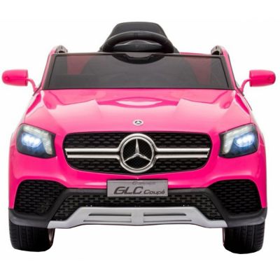 Masinuta electrica cu roti din cauciuc si scaun piele Mercedes-Benz GLC Coupe Pink