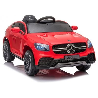 Masinuta electrica cu roti din cauciuc si scaun piele Mercedes-Benz GLC Coupe Red