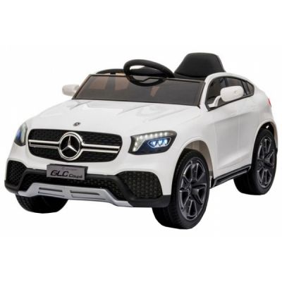 Masinuta electrica cu roti din cauciuc si scaun piele Mercedes-Benz GLC Coupe White