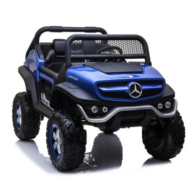 Masinuta electrica cu scaun de piele Mercedes Unimog Paint Blue Masinuta electrica cu scaun de piele Mercedes Unimog Paint Blue