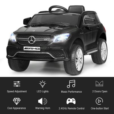 Masinuta electrica cu scaun din piele si roti EVA Mercedes Benz GLE63S AMG Black