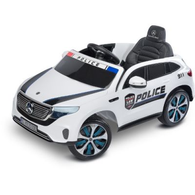 Masinuta Electrica cu Telecomanda Mercedes-Benz Eqc Police 12V Alba