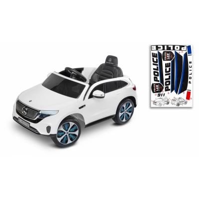 Masinuta electrica cu telecomanda Toyz Mercedes-Benz EQC Police alba 12V