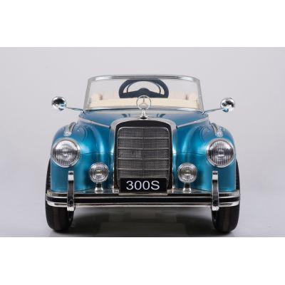 Masinuta electrica de epoca cu scaun din piele si roti EVA Mercedes Benz 300S Paint Blue