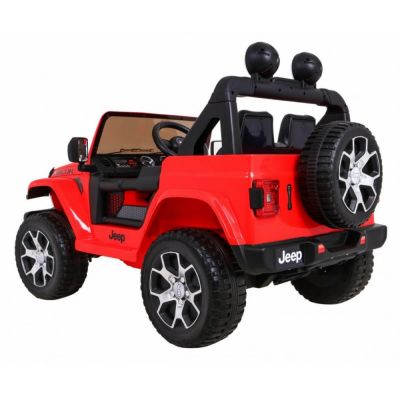 Masinuta electrica Jeep Wrangler Rubicon Rosu 4x4 cu telecomanda si scaun piele