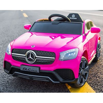 Masinuta electrica pentru copii Mercedes-Benz GLC Coupe Pink 70w cu telecomanda 2.4G,roti eva,scaun piele,centura de siguranta,usi cu deschidere,sistem troller,3 viteze,lumini led,muzica,mufa mp3,usb,indicator baterie