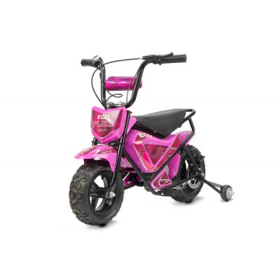 Mini Motocicleta electrica cu roti ajutatore, NITRO ECO Flee 300W 24V, culoare Roz