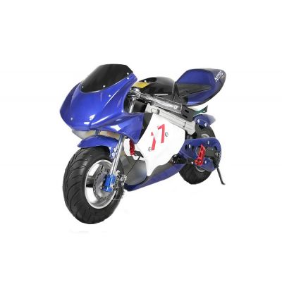 Mini Motocicleta electrica pentru copii NITRO Eco Pocket Bike 1000W Albastru