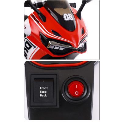 Motocicleta electrica cu scaun din piele KikkaBoo Windy Red