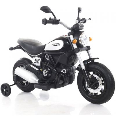 Motocicleta electrica pentru copii BT307 60W CU ROTI Gonflabile Negru