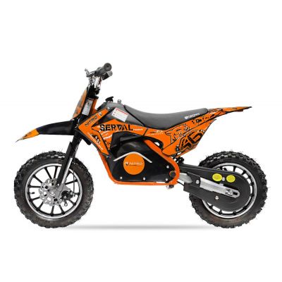 Motocicleta electrica pentru copii NITRO Eco Serval 500W  cu roti 10 10 inch, culoare Portocaliu