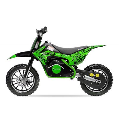 Motocicleta electrica pentru copii NITRO Eco Serval 500W cu roti 10 10 inch, culoare Verde