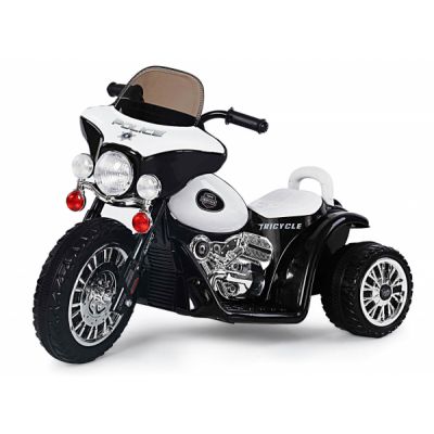 Motocicleta electrica pentru copii, POLICE JT568 35W STANDARD, Alb Negru